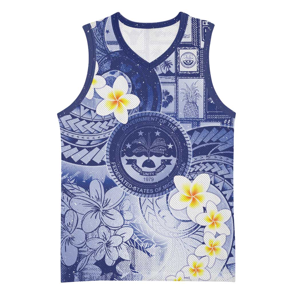 Federated States Of Micronesia Christmas Basketball Jersey Retro Style Dark Version - Polynesian Pride