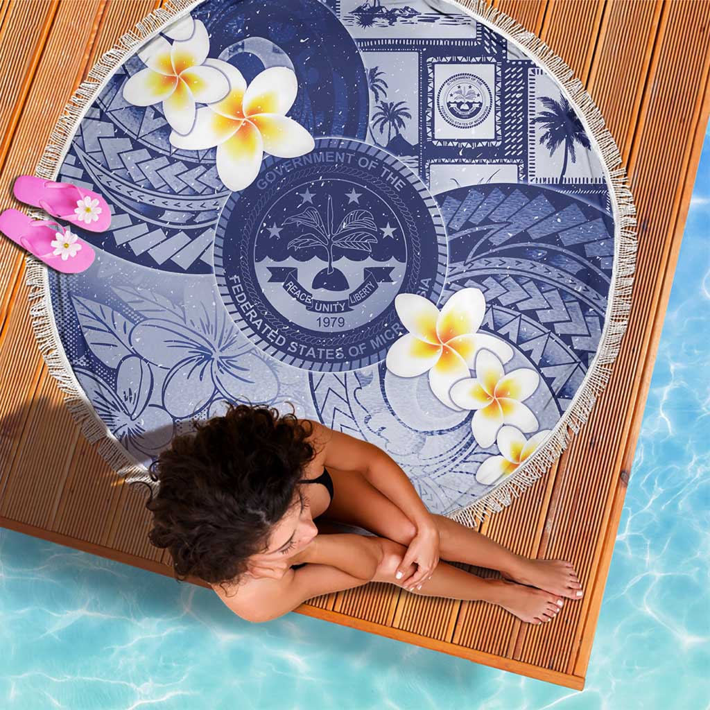 Federated States Of Micronesia Christmas Beach Blanket Retro Style Dark Version - Polynesian Pride