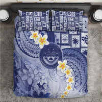 Federated States Of Micronesia Christmas Bedding Set Retro Style Dark Version - Polynesian Pride