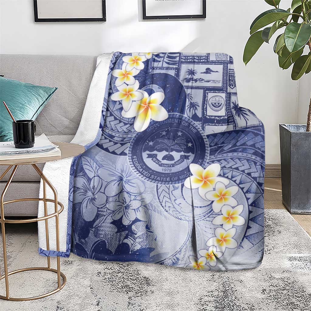 Federated States Of Micronesia Christmas Blanket Retro Style Dark Version - Polynesian Pride