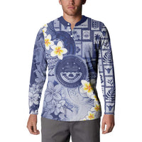 Federated States Of Micronesia Christmas Button Sweatshirt Retro Style Dark Version - Polynesian Pride