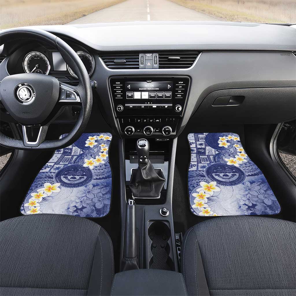 Federated States Of Micronesia Christmas Car Mats Retro Style Dark Version - Polynesian Pride