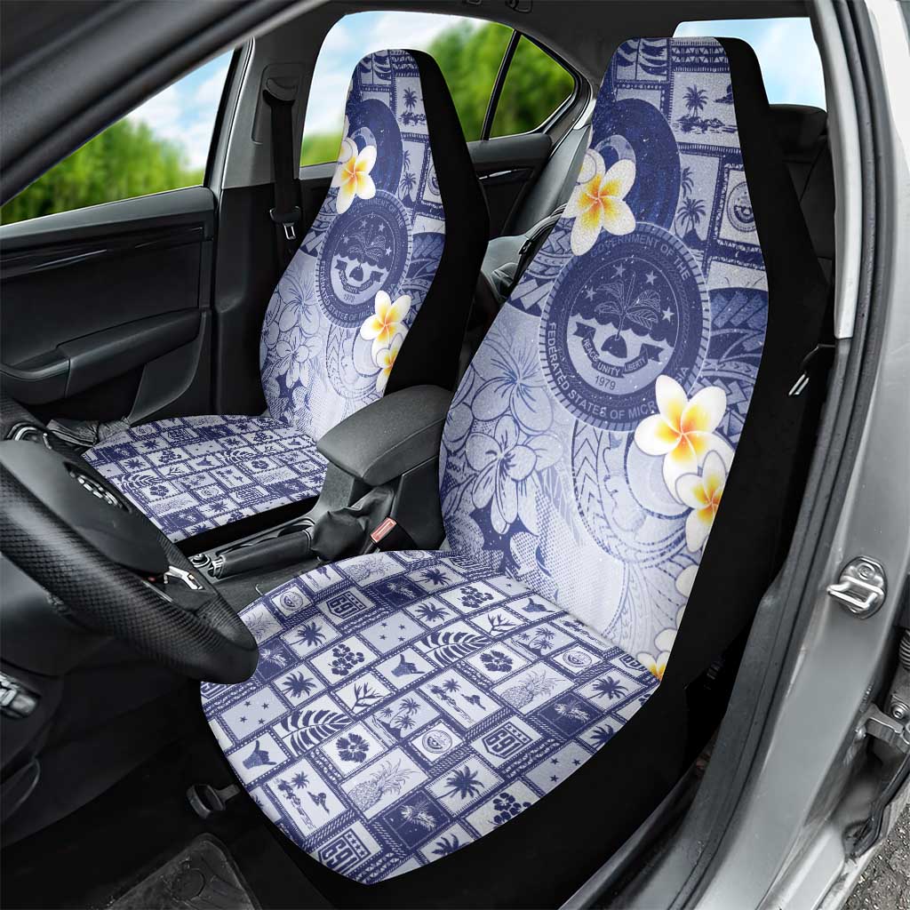 Federated States Of Micronesia Christmas Car Seat Cover Retro Style Dark Version - Polynesian Pride
