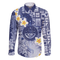 Federated States Of Micronesia Christmas Family Matching Off The Shoulder Long Sleeve Dress and Hawaiian Shirt Retro Style Dark Version - Polynesian Pride