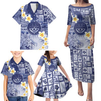 Federated States Of Micronesia Christmas Family Matching Puletasi and Hawaiian Shirt Retro Style Dark Version - Polynesian Pride