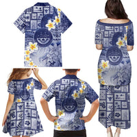 Federated States Of Micronesia Christmas Family Matching Puletasi and Hawaiian Shirt Retro Style Dark Version - Polynesian Pride