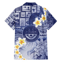 Federated States Of Micronesia Christmas Family Matching Short Sleeve Bodycon Dress and Hawaiian Shirt Retro Style Dark Version - Polynesian Pride