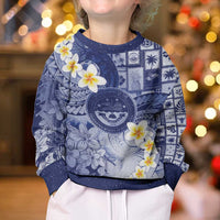 Federated States Of Micronesia Christmas Kid Ugly Christmas Sweater Retro Style Dark Version - Polynesian Pride