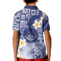 Federated States Of Micronesia Christmas Kid Polo Shirt Retro Style Dark Version - Polynesian Pride