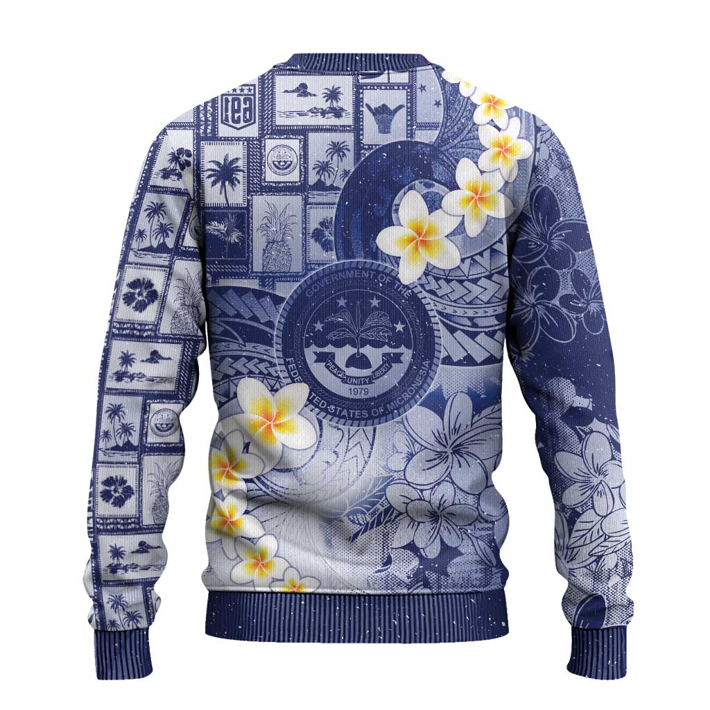 Federated States Of Micronesia Christmas Ugly Christmas Sweater Retro Style Dark Version - Polynesian Pride