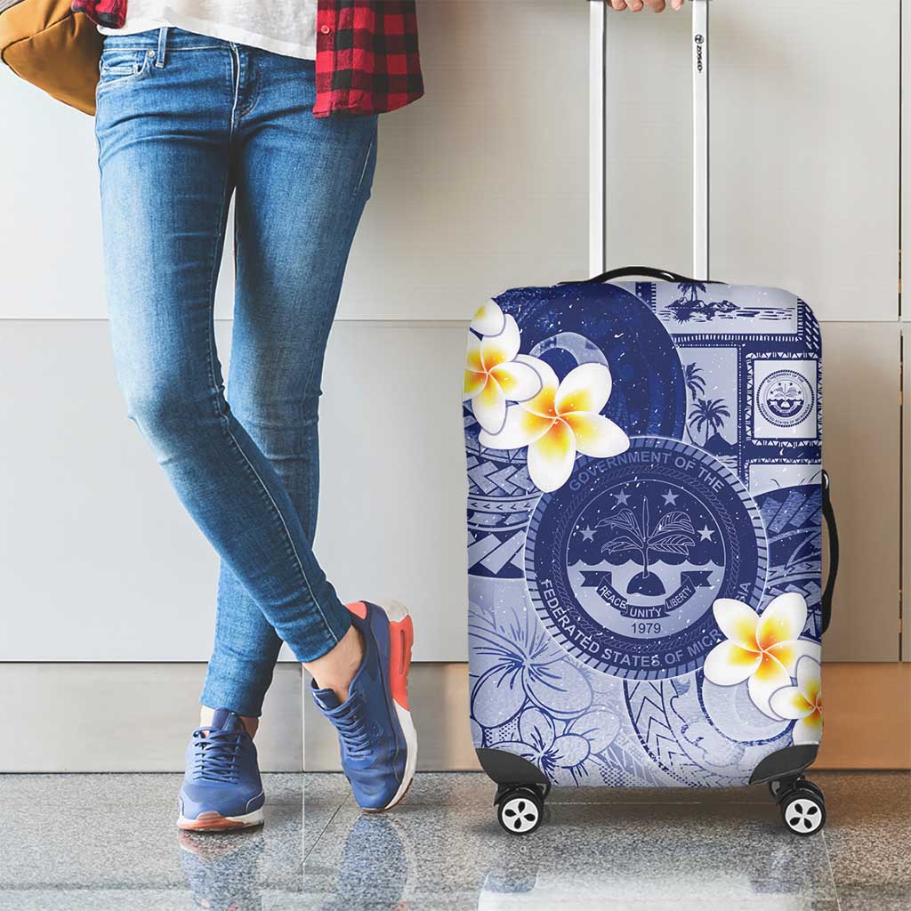 Federated States Of Micronesia Christmas Luggage Cover Retro Style Dark Version - Polynesian Pride