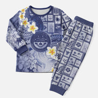 Federated States Of Micronesia Christmas Pajama Set Retro Style Dark Version - Polynesian Pride