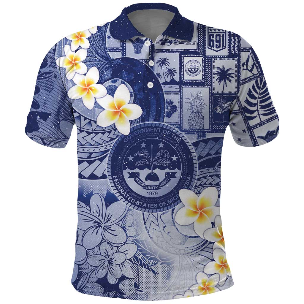 Federated States Of Micronesia Christmas Polo Shirt Retro Style Dark Version - Polynesian Pride