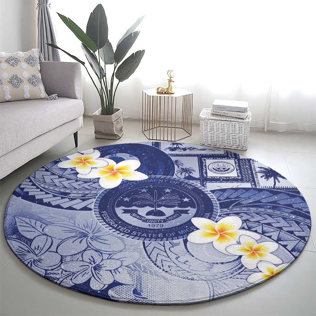 Federated States Of Micronesia Christmas Round Carpet Retro Style Dark Version - Polynesian Pride