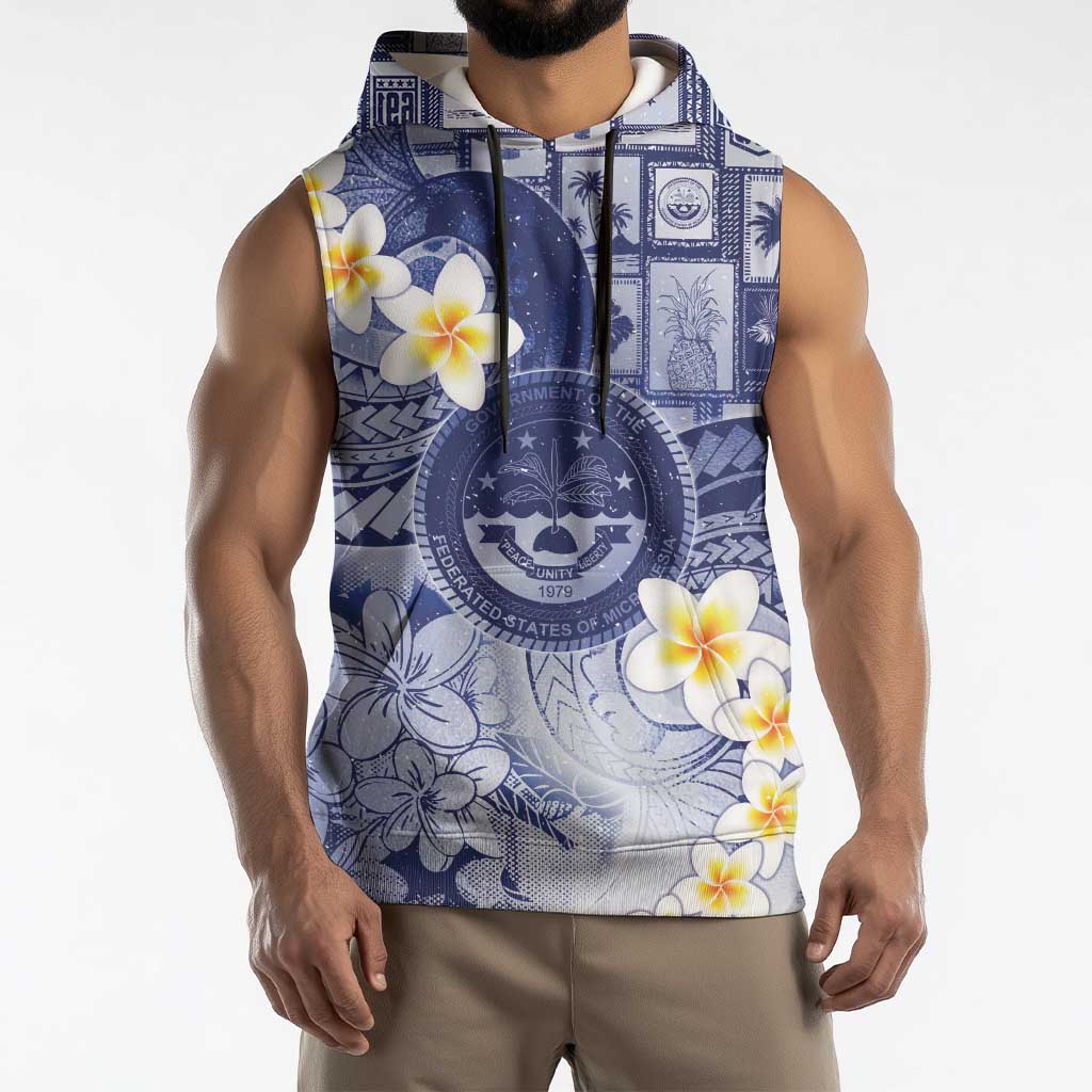 Federated States Of Micronesia Christmas Sleeveless Hoodie Retro Style Dark Version - Polynesian Pride