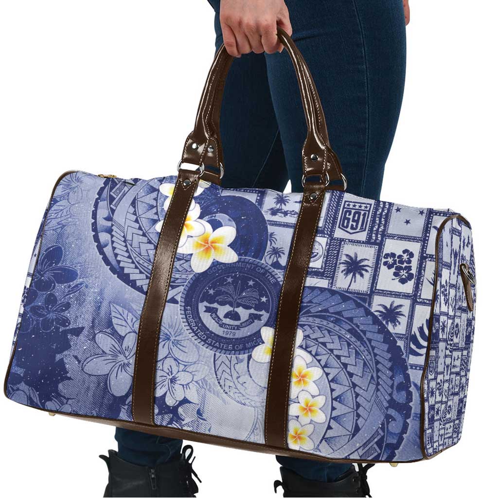 Federated States Of Micronesia Christmas Travel Bag Retro Style Dark Version - Polynesian Pride