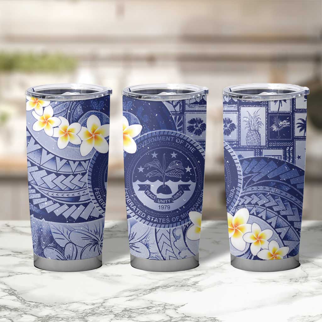 Federated States Of Micronesia Christmas Tumbler Cup Retro Style Dark Version - Polynesian Pride