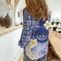 Federated States Of Micronesia Christmas Women Casual Shirt Retro Style Dark Version - Polynesian Pride