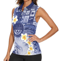 Federated States Of Micronesia Christmas Women Sleeveless Polo Shirt Retro Style Dark Version - Polynesian Pride