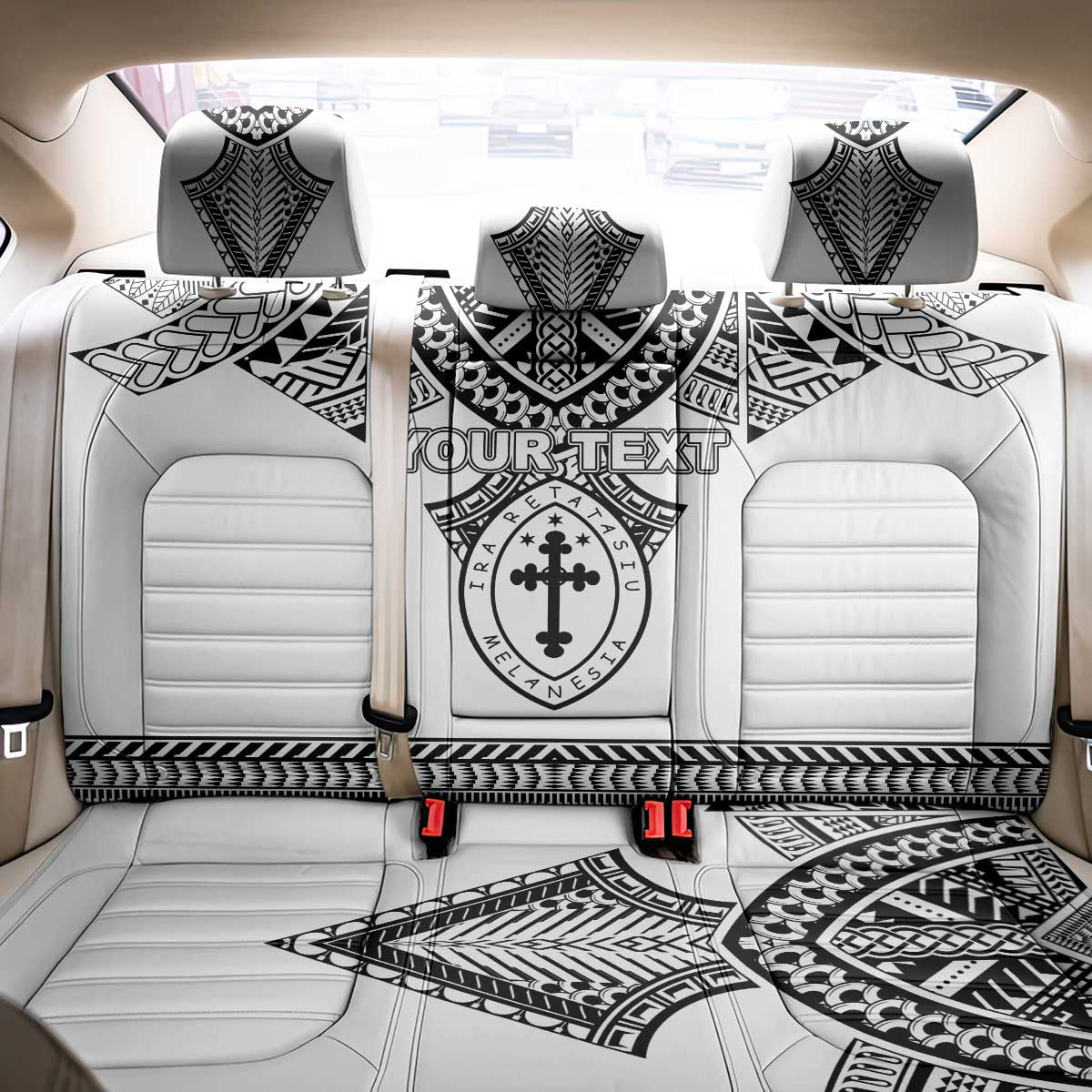 Personalised Melanesian Brotherhood Back Car Seat Cover With Tribal Pattern - Polynesian Pride