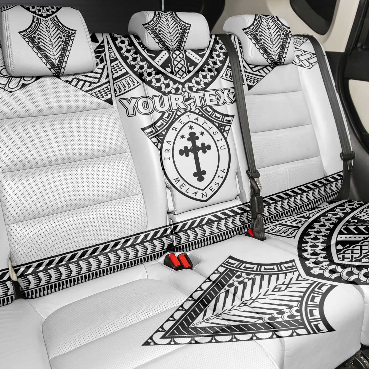 Personalised Melanesian Brotherhood Back Car Seat Cover With Tribal Pattern - Polynesian Pride