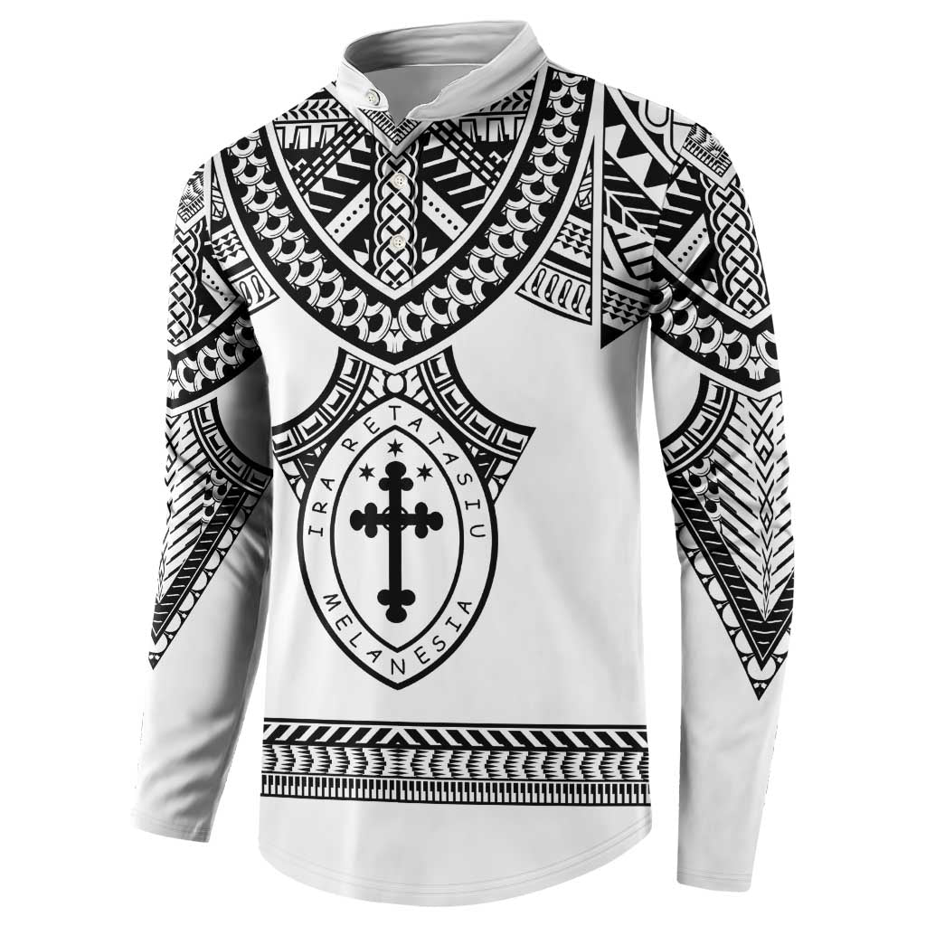 Personalised Melanesian Brotherhood Button Sweatshirt With Tribal Pattern - Polynesian Pride