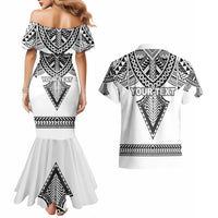 Personalised Melanesian Brotherhood Couples Matching Mermaid Dress and Hawaiian Shirt With Tribal Pattern - Polynesian Pride