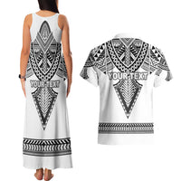 Personalised Melanesian Brotherhood Couples Matching Tank Maxi Dress and Hawaiian Shirt With Tribal Pattern - Polynesian Pride