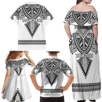 Personalised Melanesian Brotherhood Family Matching Off Shoulder Maxi Dress and Hawaiian Shirt With Tribal Pattern LT05 - Polynesian Pride