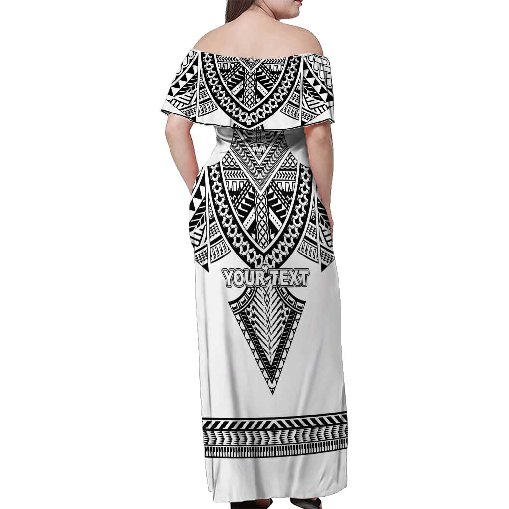 Personalised Melanesian Brotherhood Family Matching Off Shoulder Maxi Dress and Hawaiian Shirt With Tribal Pattern LT05 - Polynesian Pride