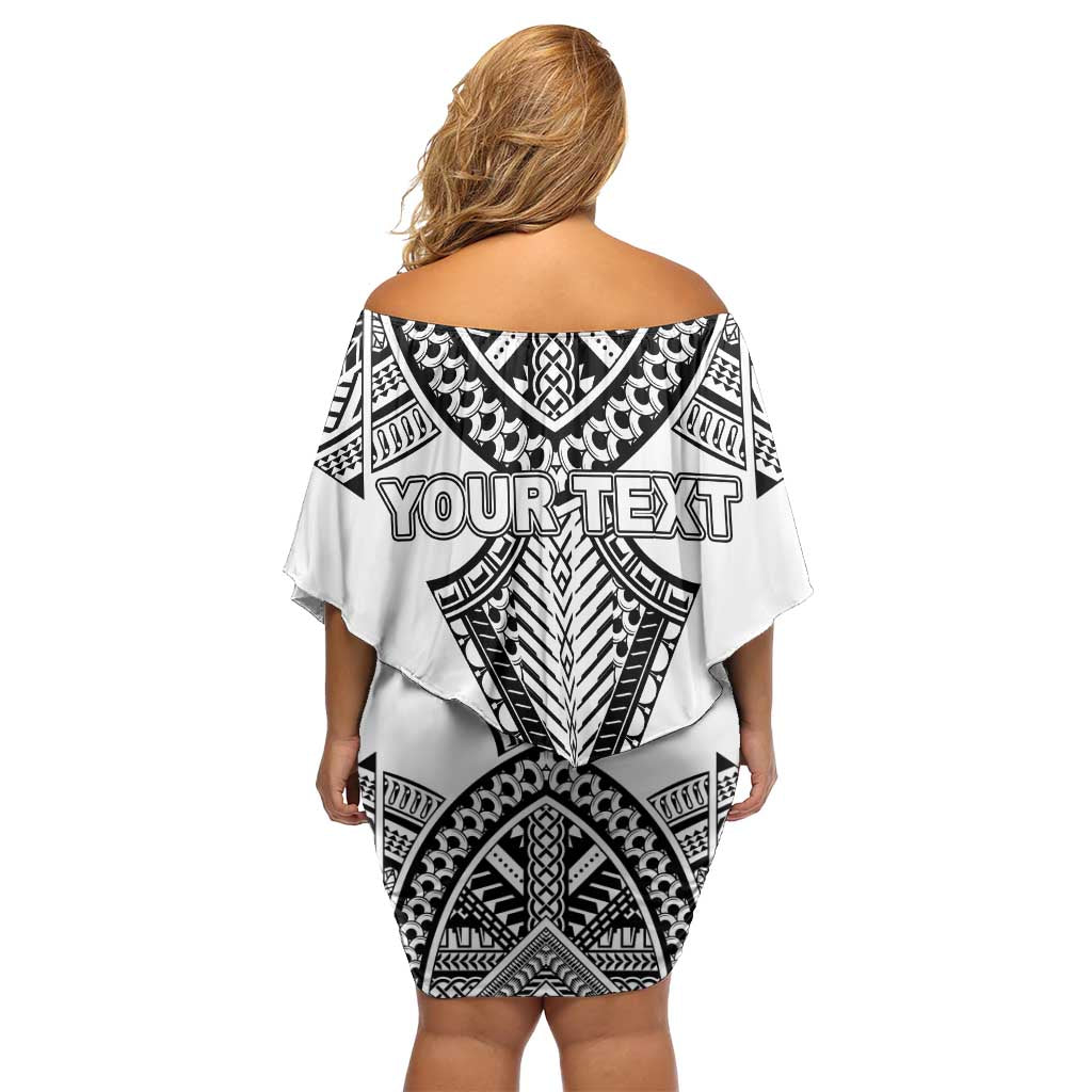 Personalised Melanesian Brotherhood Family Matching Off Shoulder Short Dress and Hawaiian Shirt With Tribal Pattern LT05 - Polynesian Pride