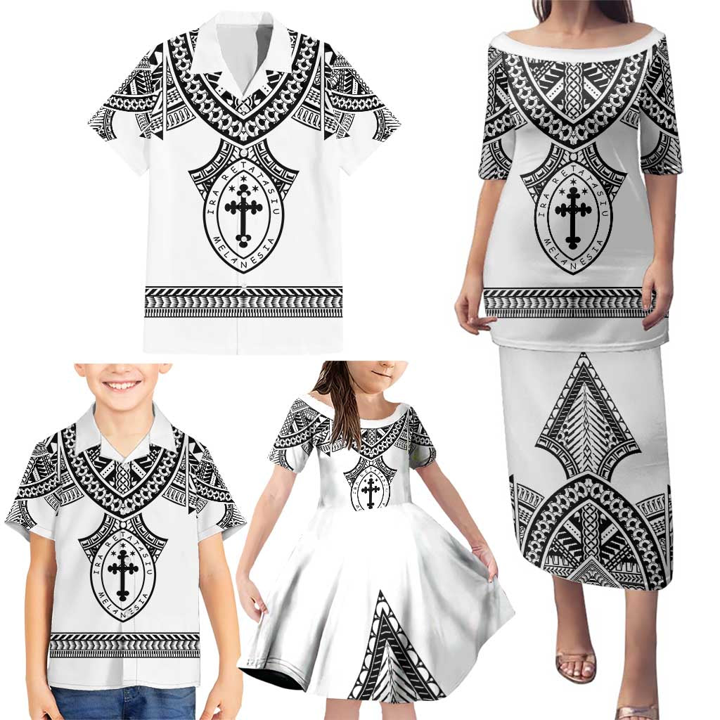 Personalised Melanesian Brotherhood Family Matching Puletasi and Hawaiian Shirt With Tribal Pattern - Polynesian Pride