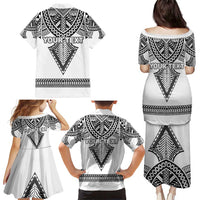 Personalised Melanesian Brotherhood Family Matching Puletasi and Hawaiian Shirt With Tribal Pattern - Polynesian Pride
