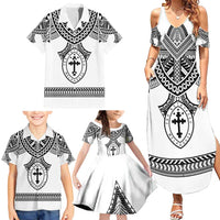 Personalised Melanesian Brotherhood Family Matching Summer Maxi Dress and Hawaiian Shirt With Tribal Pattern LT05 - Polynesian Pride