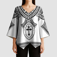 Personalised Melanesian Brotherhood Kimono Sleeve Blouse With Tribal Pattern - Polynesian Pride