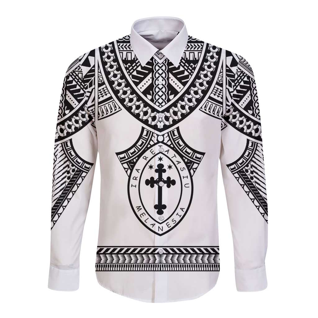 Personalised Melanesian Brotherhood Long Sleeve Button Shirt With Tribal Pattern - Polynesian Pride