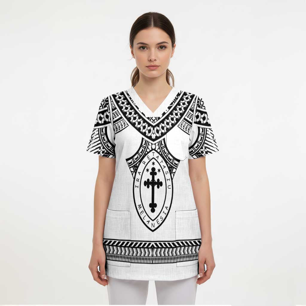 Personalised Melanesian Brotherhood Scrub Top With Tribal Pattern - Polynesian Pride