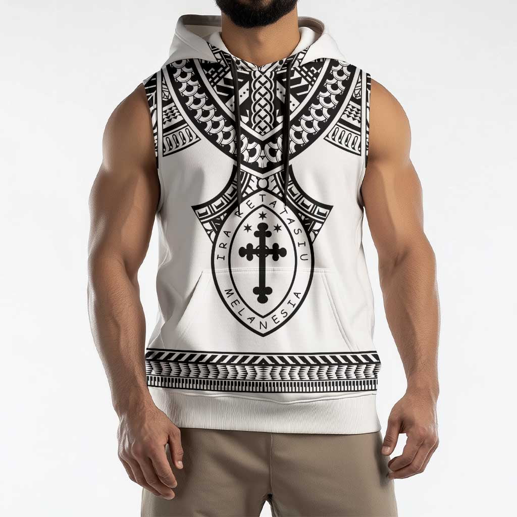 Personalised Melanesian Brotherhood Sleeveless Hoodie With Tribal Pattern LT05 - Polynesian Pride