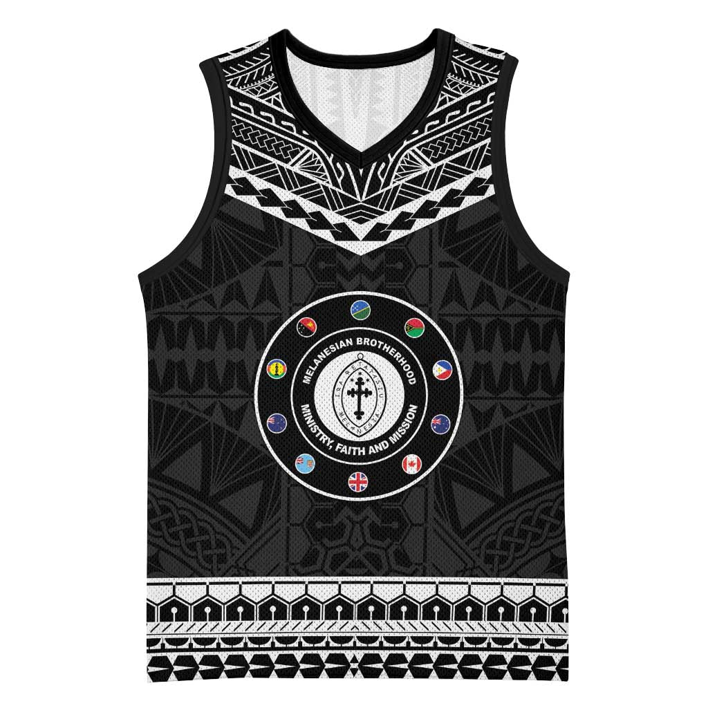 Personalised Melanesian Brotherhood Basketball Jersey Ministry Faith And Mission LT05 Unisex Black - Polynesian Pride