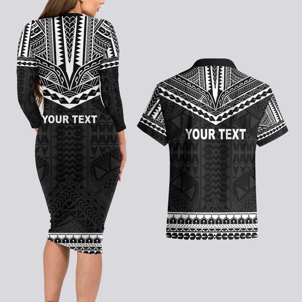 Personalised Melanesian Brotherhood Couples Matching Long Sleeve Bodycon Dress and Hawaiian Shirt Ministry Faith And Mission LT05 - Polynesian Pride