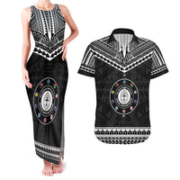 Personalised Melanesian Brotherhood Couples Matching Tank Maxi Dress and Hawaiian Shirt Ministry Faith And Mission LT05 Black - Polynesian Pride
