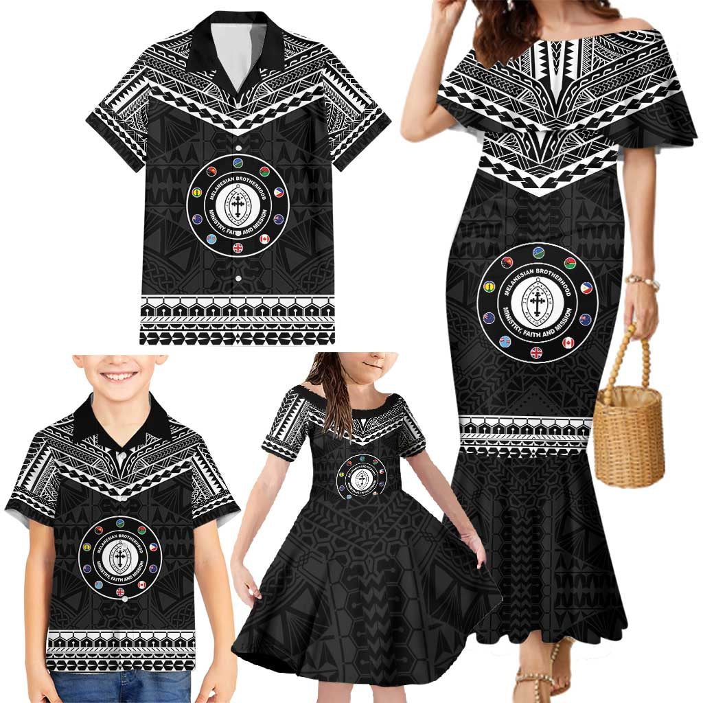 Personalised Melanesian Brotherhood Family Matching Mermaid Dress and Hawaiian Shirt Ministry Faith And Mission LT05 - Polynesian Pride