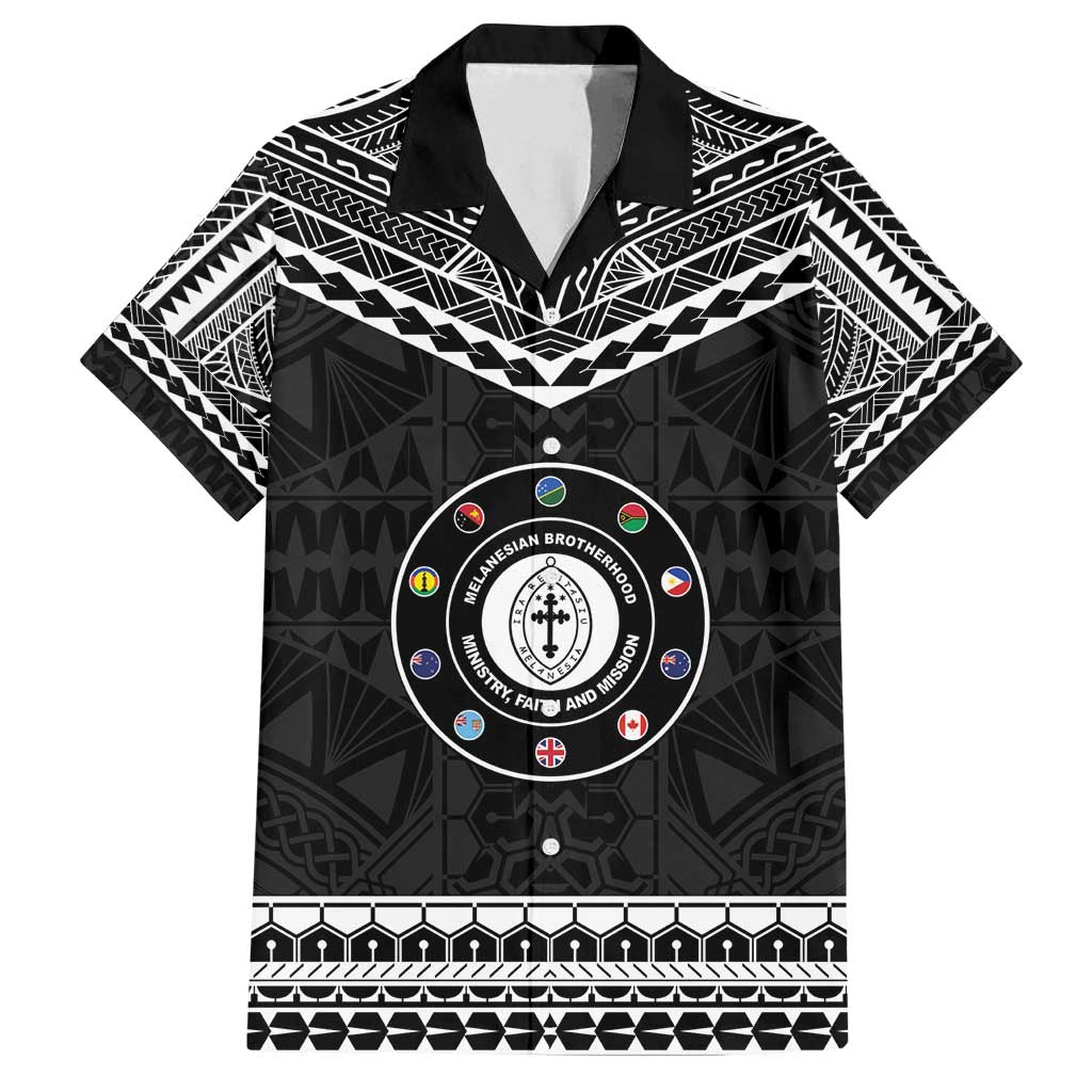 Personalised Melanesian Brotherhood Family Matching Puletasi and Hawaiian Shirt Ministry Faith And Mission LT05 Dad's Shirt - Short Sleeve Black - Polynesian Pride
