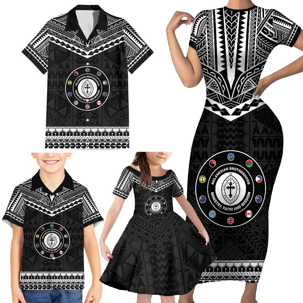 Personalised Melanesian Brotherhood Family Matching Short Sleeve Bodycon Dress and Hawaiian Shirt Ministry Faith And Mission LT05 - Polynesian Pride