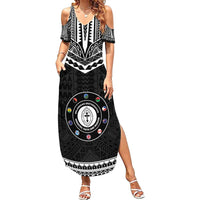 Personalised Melanesian Brotherhood Family Matching Summer Maxi Dress and Hawaiian Shirt Ministry Faith And Mission LT05 Mom's Dress Black - Polynesian Pride
