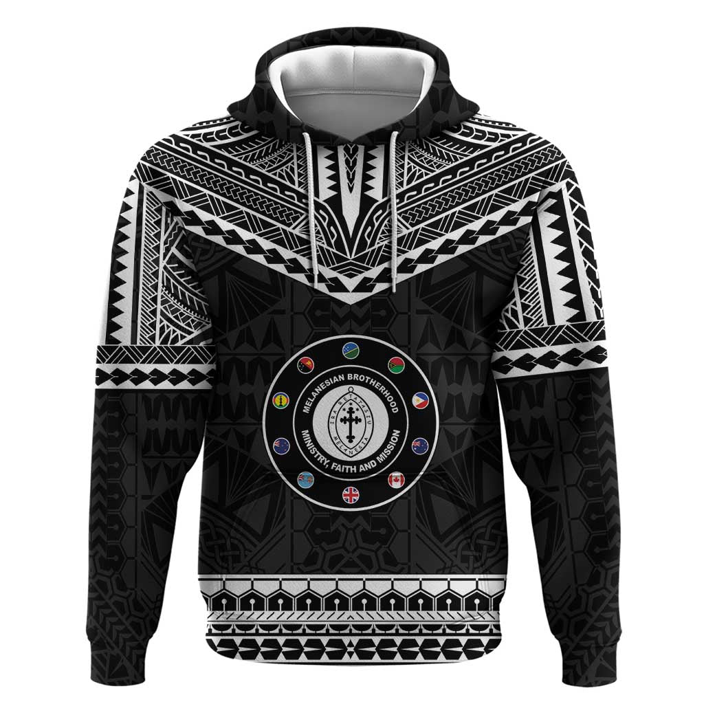 Personalised Melanesian Brotherhood Hoodie Ministry Faith And Mission LT05 Pullover Hoodie Black - Polynesian Pride