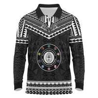 Personalised Melanesian Brotherhood Long Sleeve Polo Shirt Ministry Faith And Mission LT05 Black - Polynesian Pride