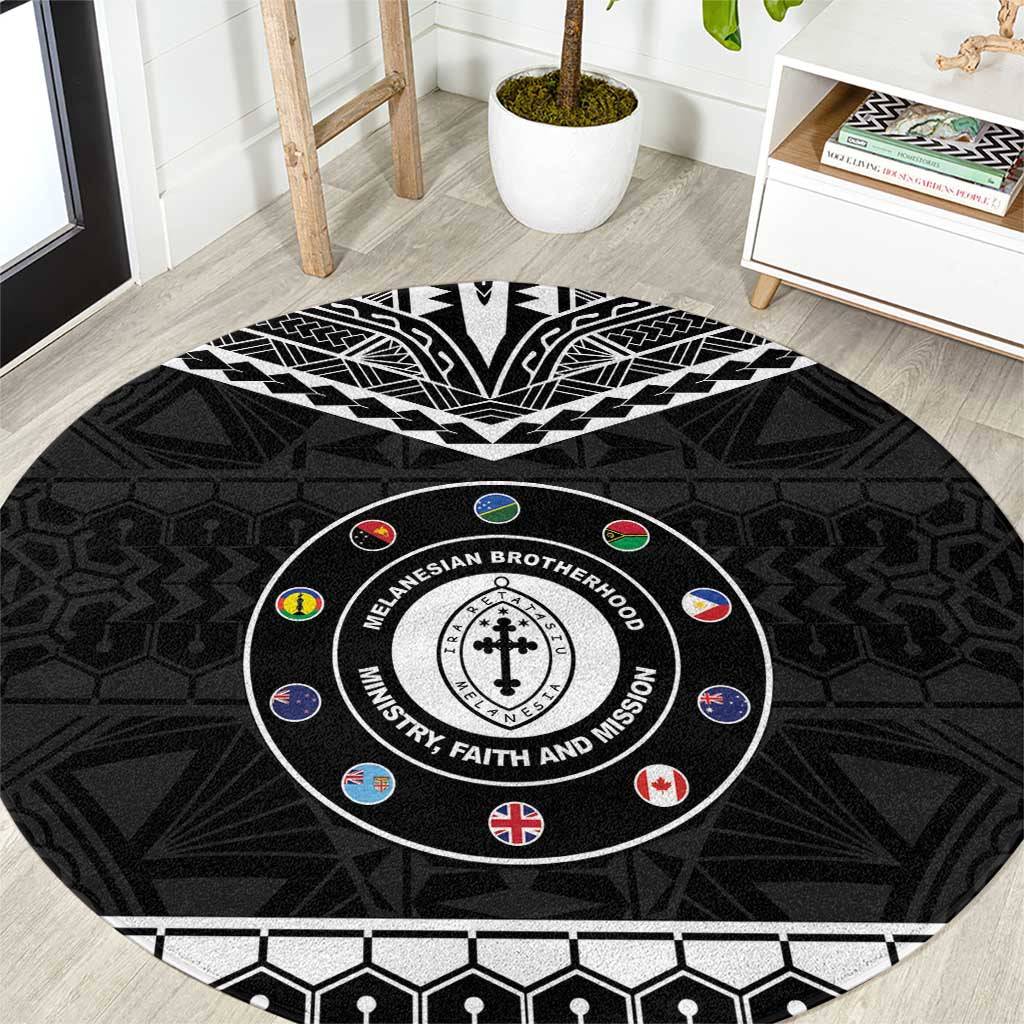 Melanesian Brotherhood Round Carpet Ministry Faith And Mission LT05 Black - Polynesian Pride