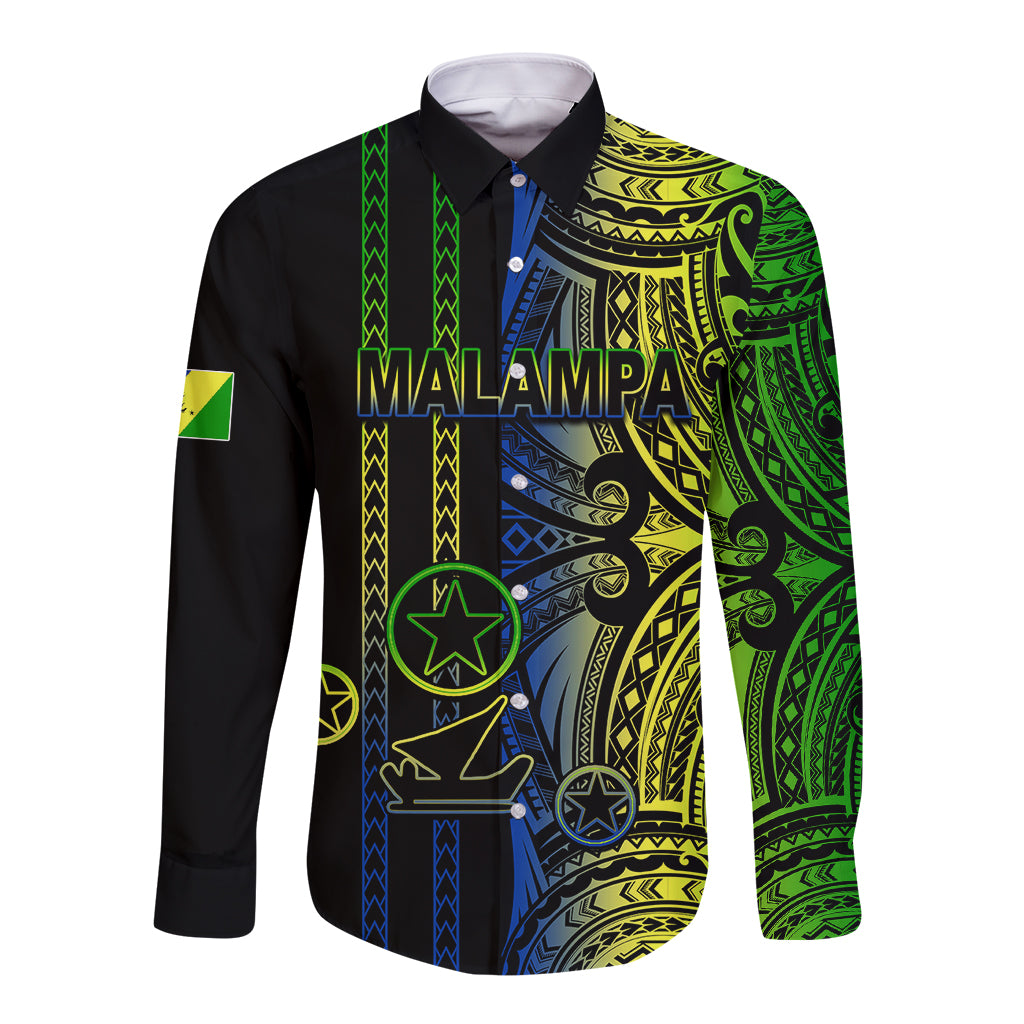 Custom Vanuatu Malampa Long Sleeve Button Shirt Polynesian Tribal LT6 Unisex Black - Polynesian Pride