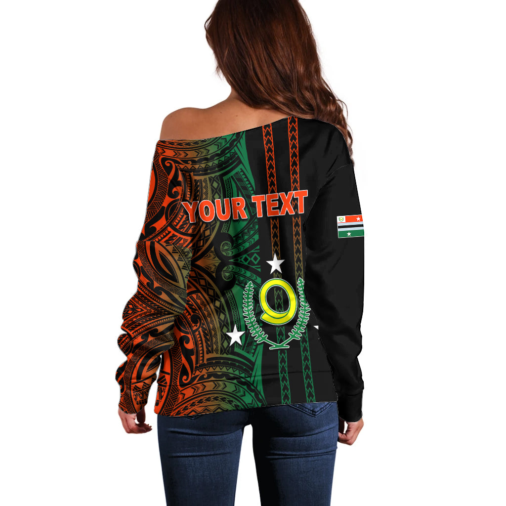 Custom Vanuatu Penama Off Shoulder Sweater Polynesian Tribal LT6 - Polynesian Pride